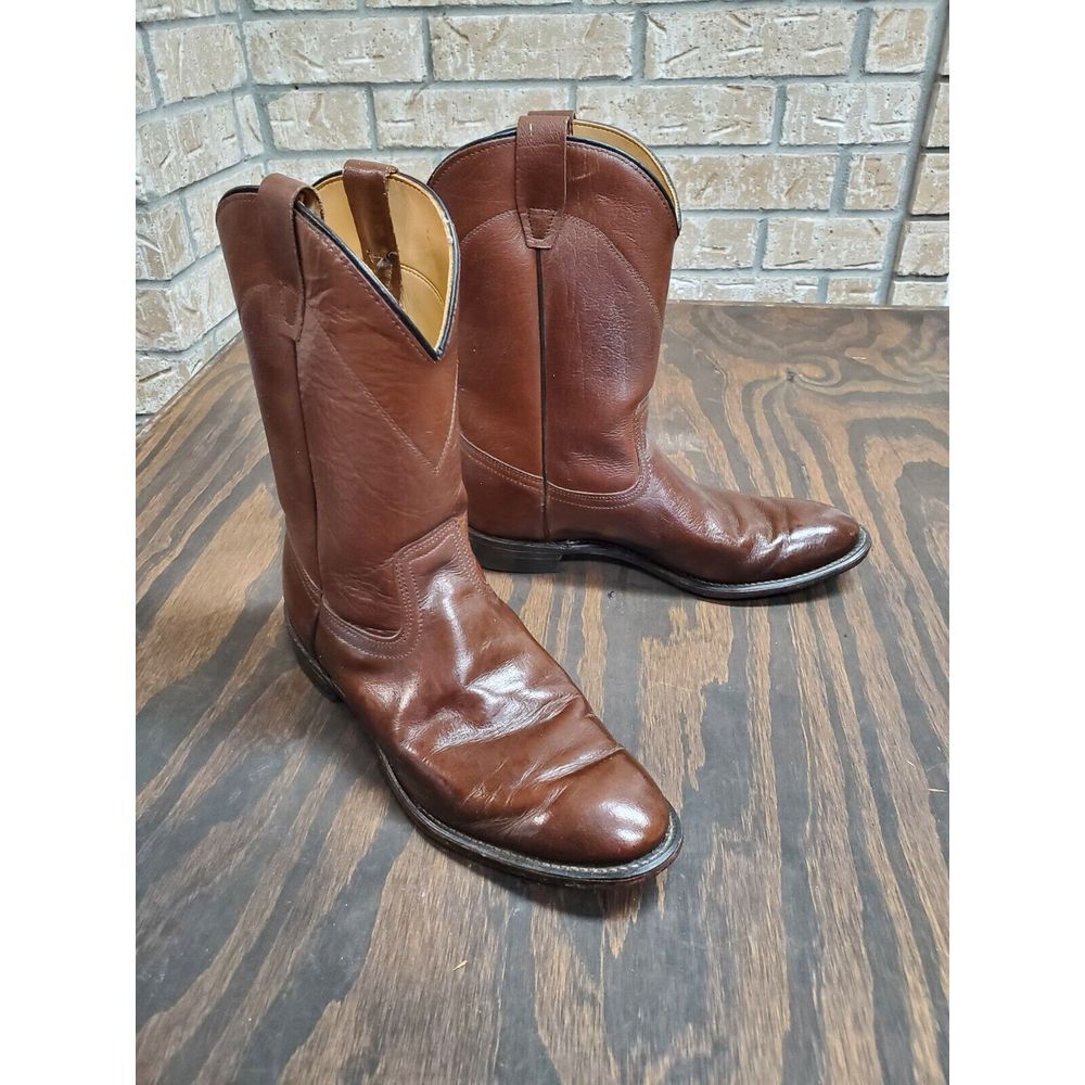 Vulcan Pull Up Round Toe‎ Brown Boots Men Size 10.5 D 17023 Western Cowboy USA